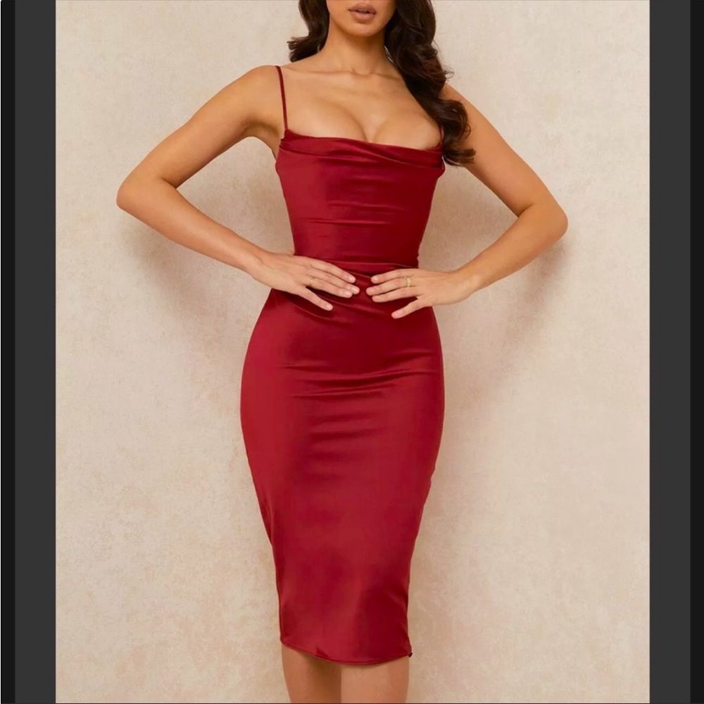 House of CB ANJA Dress Wine size small